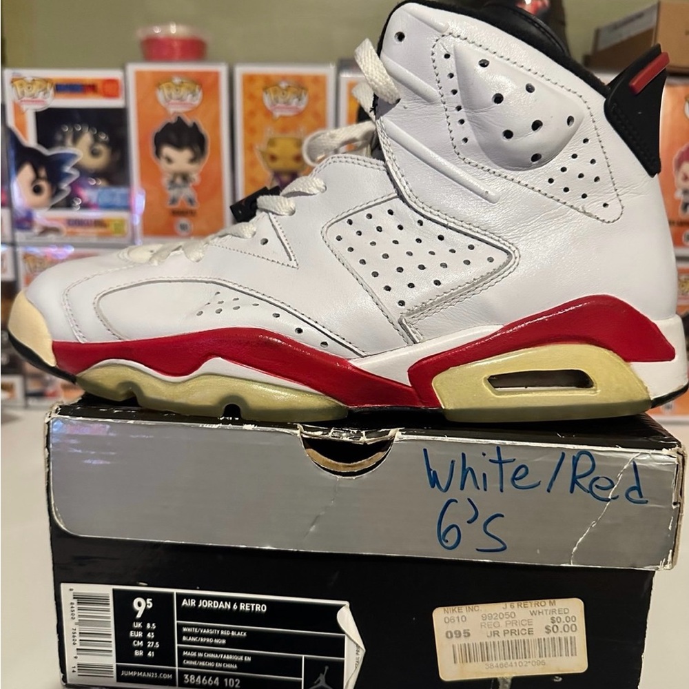 Jordan 6 Retro White and Varsity Red